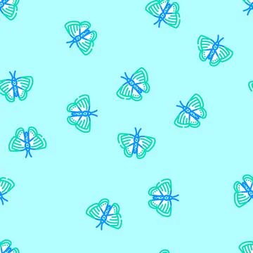 Chalk hill blue spring vector seamless pattern 库存插图