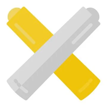 Chalk icon in Flat Style. Color Fill. Isolated on White Background Stock Illustration