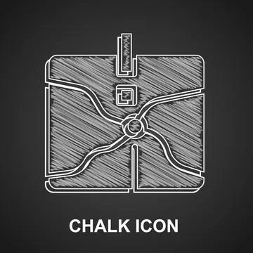 Chalk Intersection point icon isolated on black background.  Vector イラスト素材