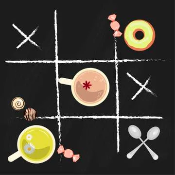 Chalk lettering and tea Stock Illustration