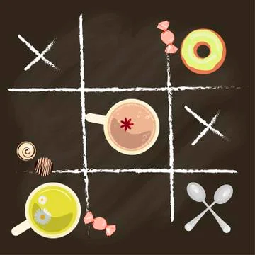 Chalk lettering and tea Illustrazione stock