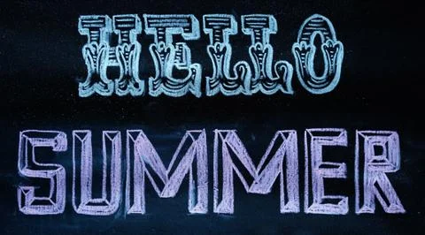 Chalk lettering, Hello summer Illustrazione stock