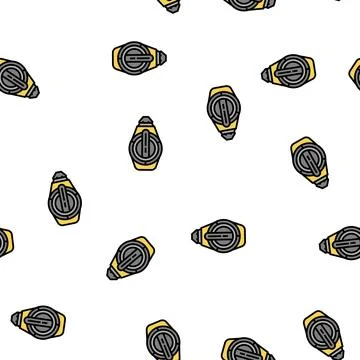 Chalk line reel vector seamless pattern Stock Illustration