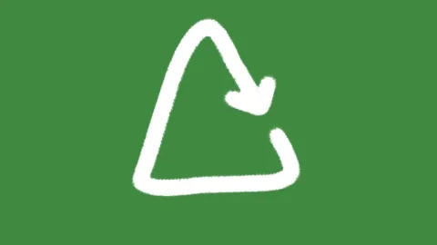 Chalk loop arrow isolated on green screen background Stock Footage 335634323