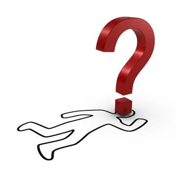 Chalk outline with question mark Stock Illustration
