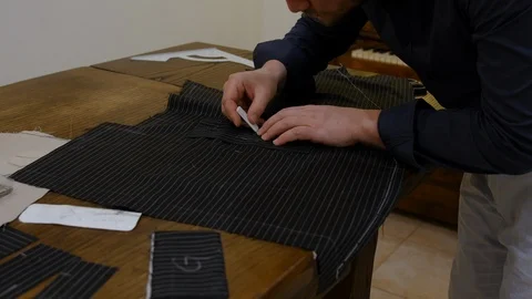 Chalk, pattern, scissors, yarn, closeup, slow, blue, traditional, conceptual, Stock Footage 127255553