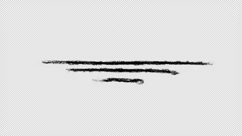 Chalk Pencil 3 Scribble Lines Loop Transparent Stock Footage 319862578