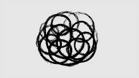 Chalk Pencil Circular Scribble Lines Loop Transparent Stock Footage 319862704