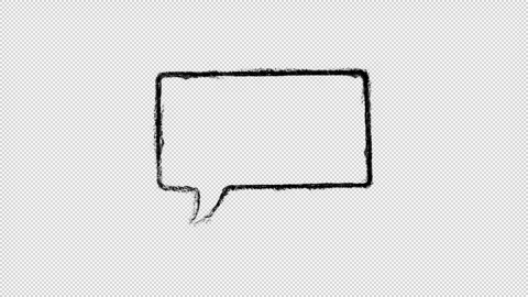 Chalk Pencil Rectangle Speech Bubble Loop Transparent Stock Footage 319862695