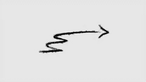 Chalk Pencil Scribble Arrow Loop Transparent Stock Footage 319862573