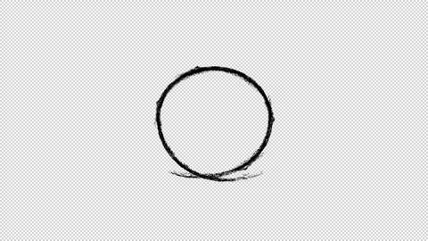 Chalk Pencil Scribble Circle Border Loop Transparent Video stock 319862717