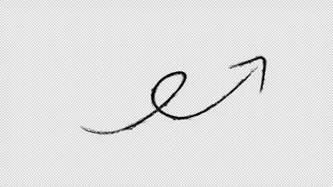 Chalk Pencil Twist Arrow Pointer Loop Transparent Stock Footage 319862604