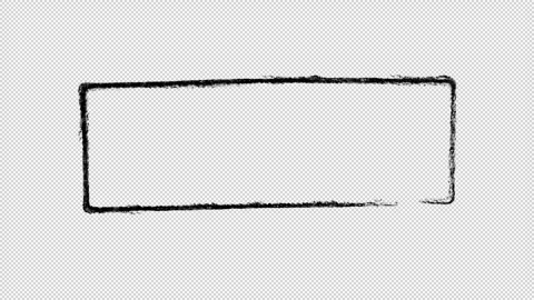 Chalk Pencil Wide Rectangle Border Loop Transparent Stock Footage 319862712