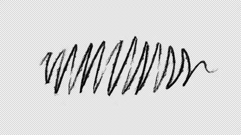 Chalk Pencil Zigzag Scribble Loop Transparent Stock Footage 319862625