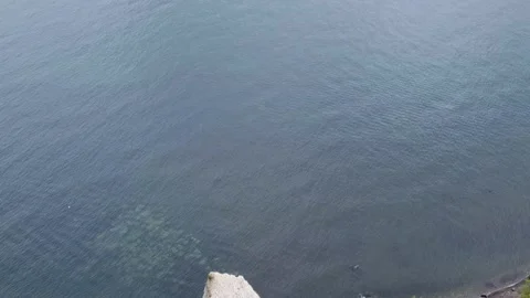 Chalk Pinnacle Above the Baltic Sea on the Jasmund Coast 動画素材 346411552