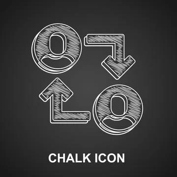 Chalk Project team base icon isolated on black background. Business analysis and イラスト素材