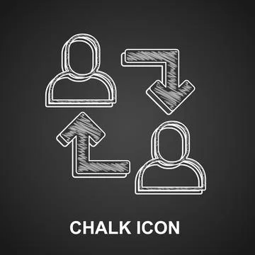 Chalk Project team base icon isolated on black background. Business analysis and Illustrazione stock