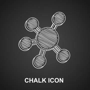 Chalk Project team base icon isolated on black background. Business analysis and 스톡 일러스트