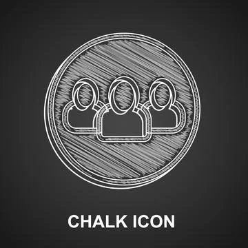 Chalk Project team base icon isolated on black background. Business analysi.. 스톡 일러스트