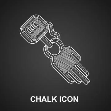 Chalk Prosthesis hand icon isolated on black background. Futuristic concept of Stockillustratie