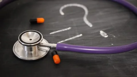 Chalk a question mark, a concept of doubt, indecision in the business choice Video stock 149031579