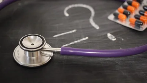 Chalk a question mark, a concept of doubt, indecision in the business choice Stock Footage 149900210