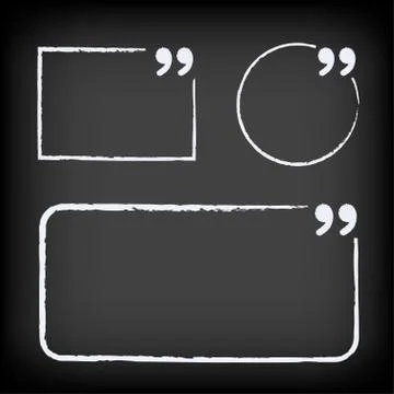 Chalk quote frames set on black background Stock Illustration