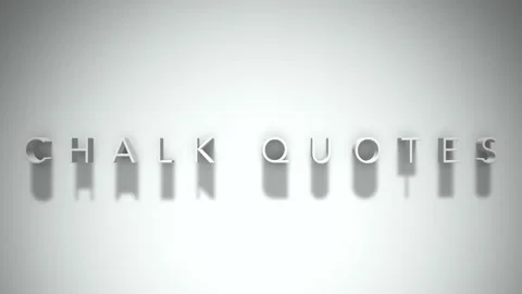 Chalk quotes 3D title animation white text on a white background Stock Footage 299428815