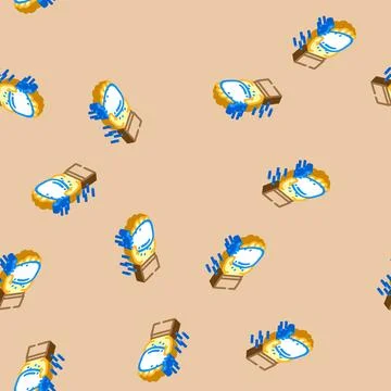 Chalk rock climbing isometric icon seamless pattern Stock Illustration
