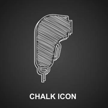 Chalk Scanner scanning bar code icon isolated on black background. Barcode label Stock-Illustration