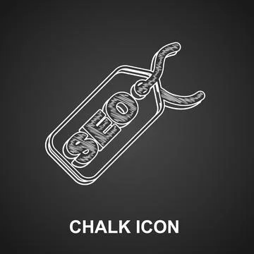Chalk SEO optimization icon isolated on black background. Vector Stock Illustration