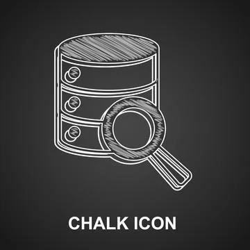 Chalk Server, Data, Web Hosting icon isolated on black background. Vector イラスト素材