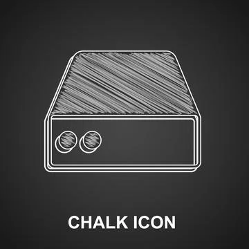 Chalk Server, Data, Web Hosting icon isolated on black background. Vector イラスト素材