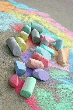 Chalk on sidewalk Stock Photos
