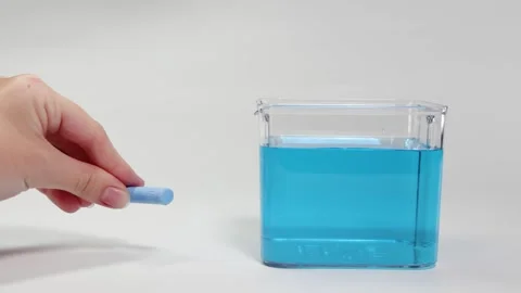 Chalk Sinking in Water Experiment Video stock 308981516