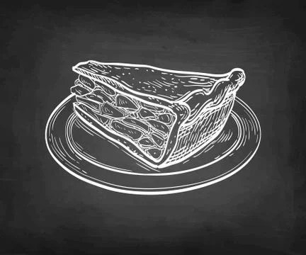 Chalk sketch of apple pie. Stock-Illustration