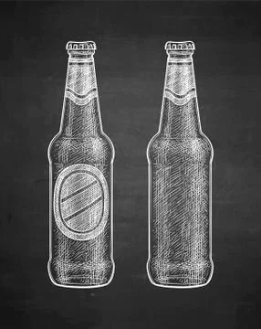 Chalk sketch of beer Stock Illustration