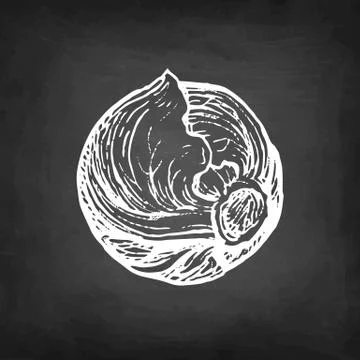 Chalk sketch of brussel sprout Stock-Illustration