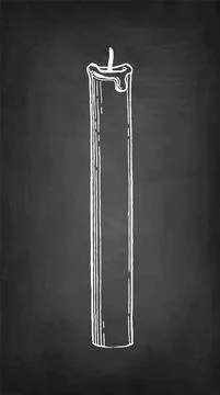Chalk sketch of candle. Illustrazione stock