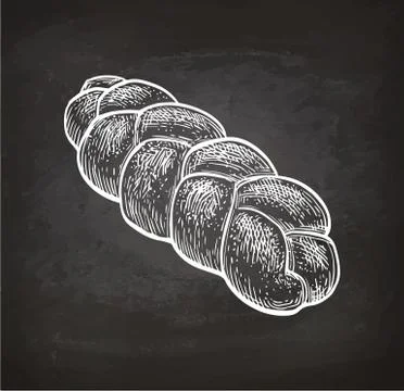 Chalk sketch of challah bread. Stock Illustration