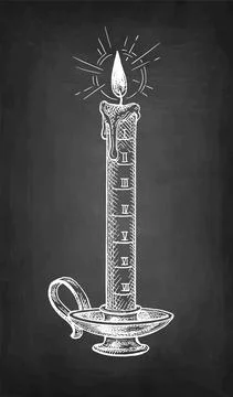 Chalk sketch of fire clock. Stock Illustration