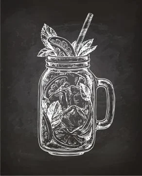 Chalk sketch of lemonade Stock-Illustration