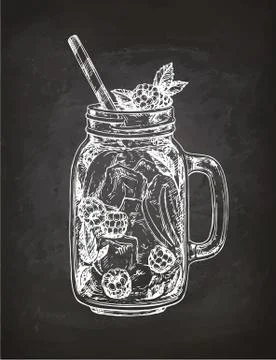 Chalk sketch of lemonade Stock Illustration
