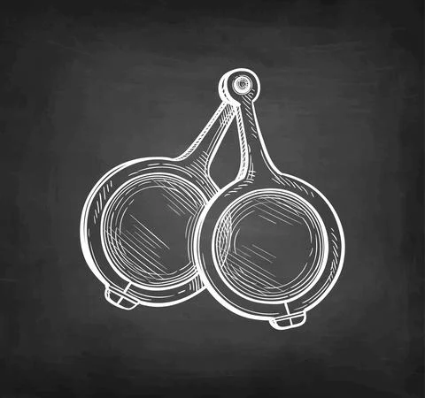 Chalk sketch of medieval spectacles. Stock Illustration