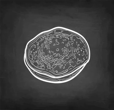 Chalk sketch of pancake. Illustrazione stock