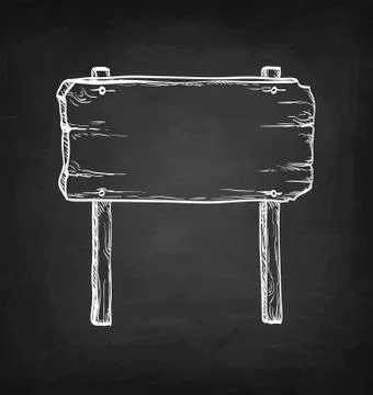 Chalk sketch of signpost Stock Illustration