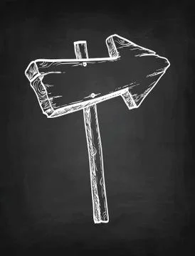 Chalk sketch of signpost Stock Illustration