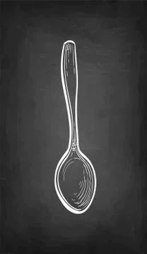 Chalk sketch of spoon. Illustrazione stock