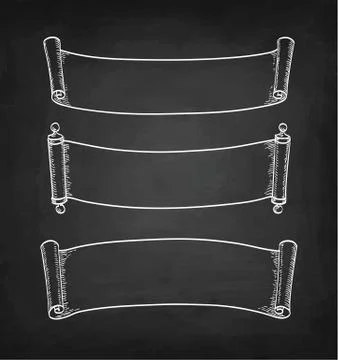 Chalk sketch of vintage scrolls Stock Illustration
