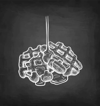 Chalk sketch of waffles. Stock-Illustration